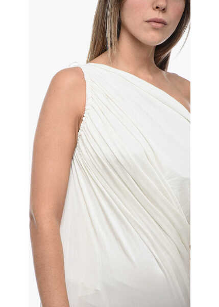 Rochii lungi ANDREADAMO One-Shoulder Draped Dress White Femei (BM 15276622) 3