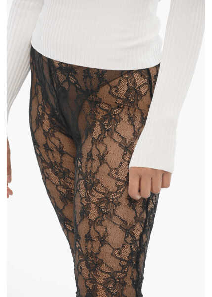 Pantaloni casual ADRIANA HOT COUTURE Macrame Lace Sheer Pants Black Femei (BM 15276634) 3