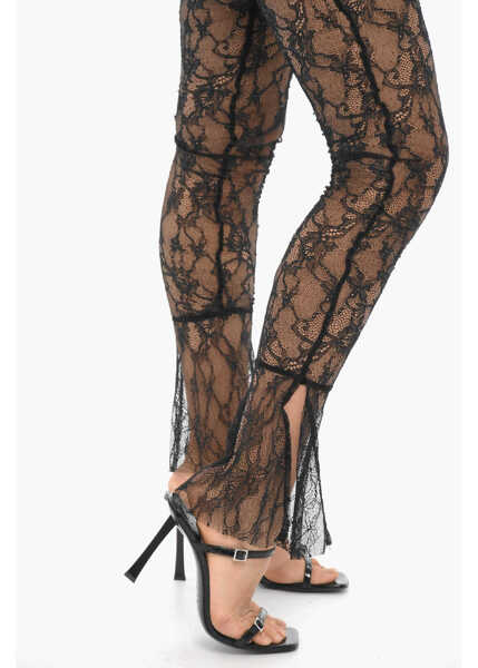 Pantaloni casual ADRIANA HOT COUTURE Macrame Lace Sheer Pants Black Femei (BM 15276634) 4