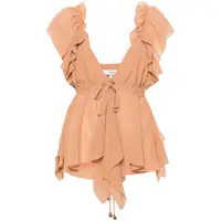 Topuri Chloé Ruffled Silk Top Femei