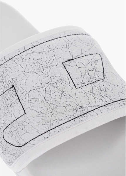 Sandale fara toc Diesel Unisex Sa-Mayemi Slides With Craquele Effect Band White Fete (BM 15290821) 4