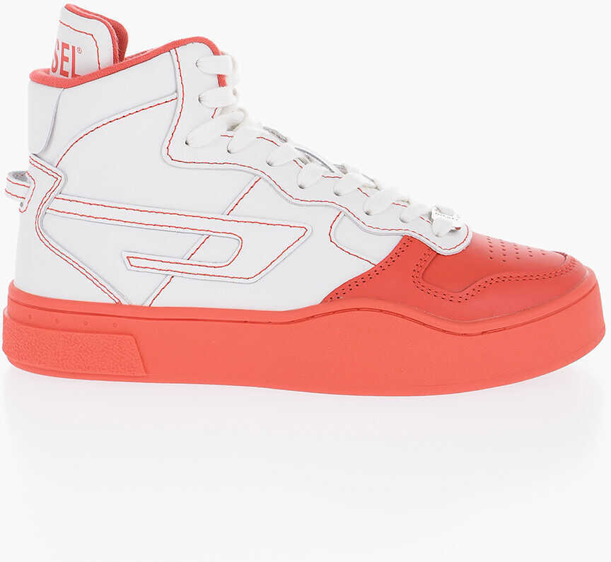 Sneakers Diesel Two-Toned S-Ukiyo High Sneakers With Visible Stitching White Barbati (BM 15290980) 3