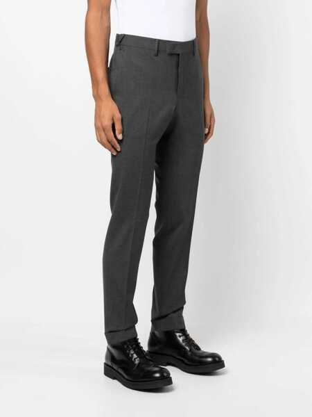 Pantaloni casual PT TORINO MASTER, Flat Front, Diagonal Pockets, Flap Back Pockets, Turn-Up Gray Barbati (BM 15291307) 3