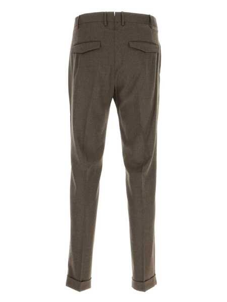 Pantaloni casual PT TORINO MASTER, 1 Pleat, Diagonal Pockets, Flap Back Pockets, Turn-Up Brown Barbati (BM 15291310) 2