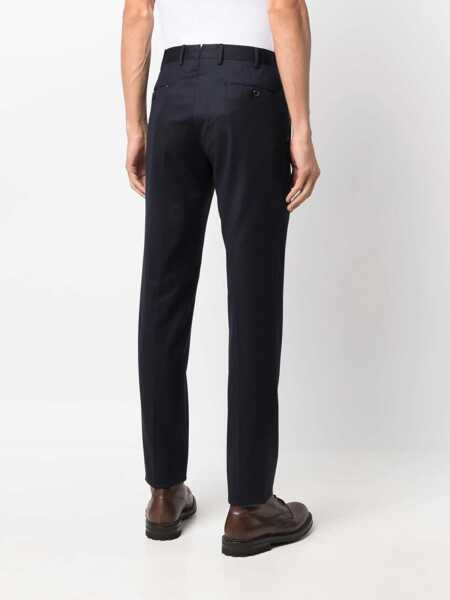 Pantaloni casual PT TORINO SLIM, Flat Front, Diagonal Pockets, Unfinished Blue Barbati (BM 15291316) 4