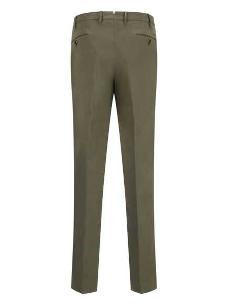 Pantaloni casual PT TORINO SLIM, Flat Front, Diagonal Pockets Green Barbati (BM 15291322) 2