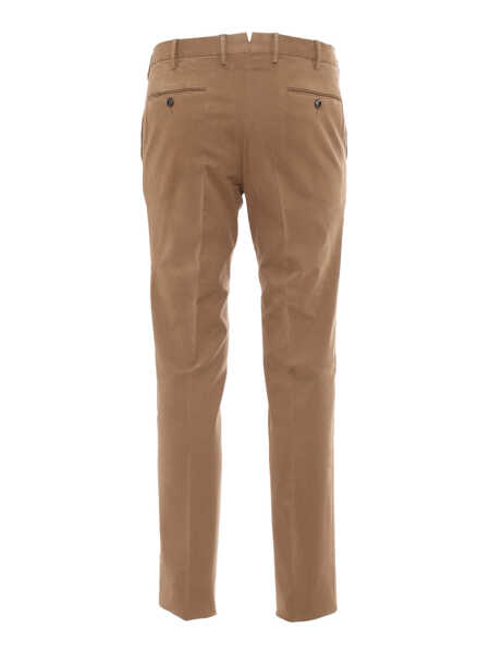 Pantaloni casual PT TORINO SLIM, Flat Front, Diagonal Pockets Beige Barbati (BM 15291325) 2