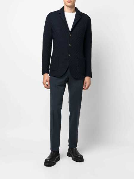 Pantaloni casual PT TORINO SLIM, Flat Front, Diagonal Pockets Blue Barbati (BM 15291328) 2