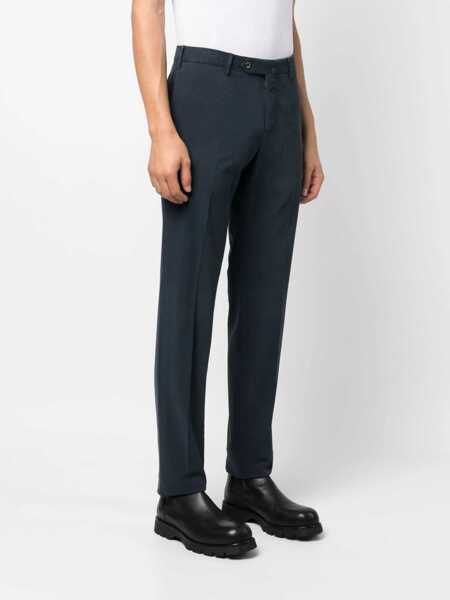 Pantaloni casual PT TORINO SLIM, Flat Front, Diagonal Pockets Blue Barbati (BM 15291328) 3