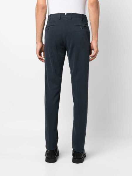 Pantaloni casual PT TORINO SLIM, Flat Front, Diagonal Pockets Blue Barbati (BM 15291328) 4