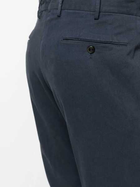Pantaloni casual PT TORINO SLIM, Flat Front, Diagonal Pockets Blue Barbati (BM 15291328) 5