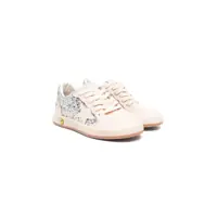 Sneakers Golden Goose SNEAKERS BALLSTAR GLITTER UPPER NAPPA TOE STAR AND SPUR LAMINATED HEEL SILVER/LIGHT PINK