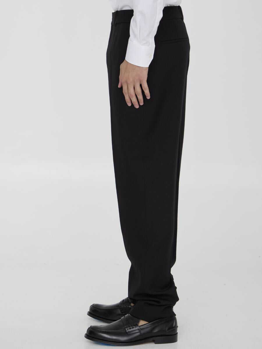 Pantaloni Saint Laurent Wool Gabardine Trousers Black Barbati (BM 15293479) 3