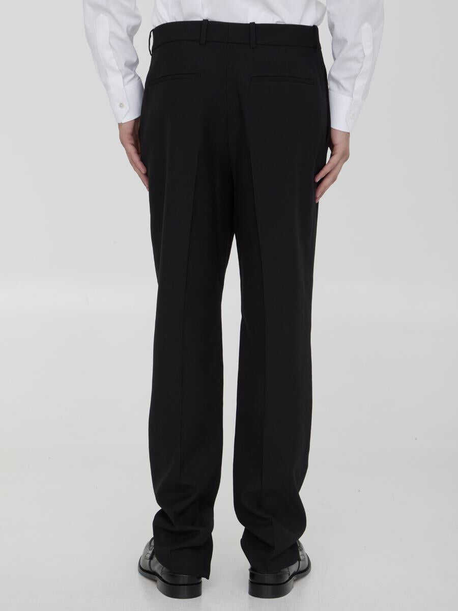 Pantaloni Saint Laurent Wool Gabardine Trousers Black Barbati (BM 15293479) 4