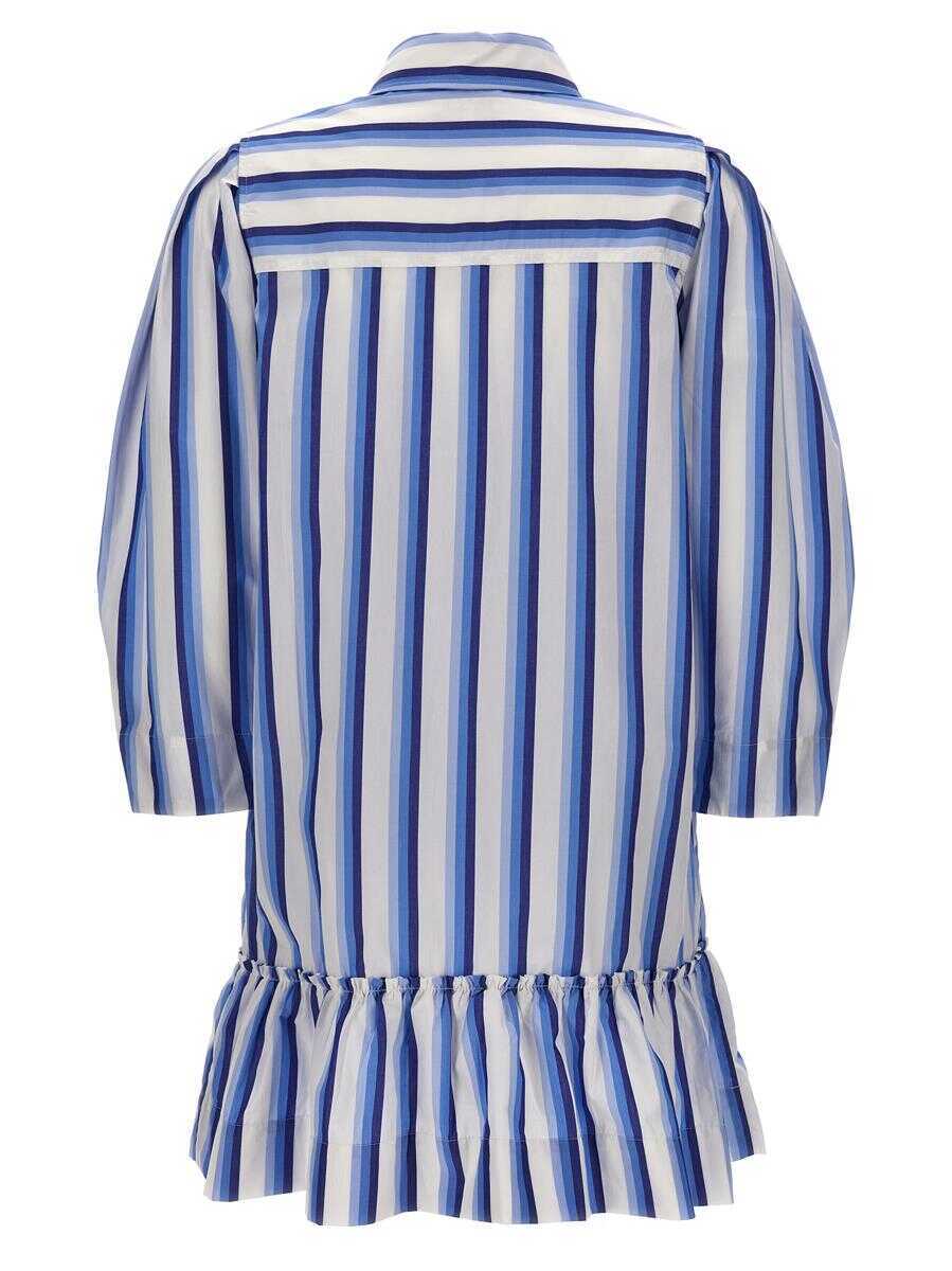 Rochii Ganni Ganni Striped Shirt Dress BLUE Femei (BM 15296653) 3