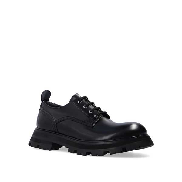 Pantofi casual Alexander McQueen Alexander McQueen Leather Lace-up Shoes Black Femei (BM 15301186) 2