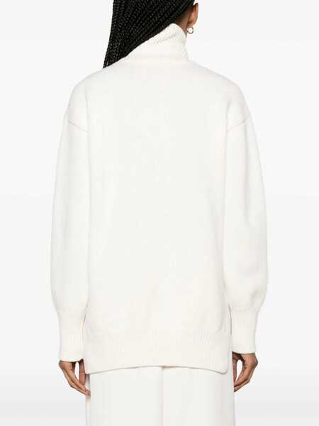Pulovere Off-White Embroidered Logo Boiled Turtle Neck Sweater Beige Femei (BM 15305812) 4