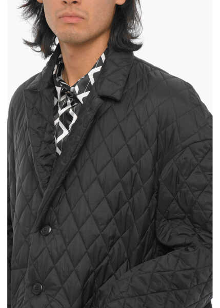 Paltoane RANDOM IDENTITIES Nylon Quilted Coat Black Barbati (BM 15305845) 3