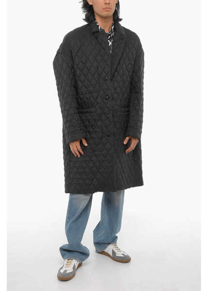 Paltoane RANDOM IDENTITIES Nylon Quilted Coat Black Barbati (BM 15305845) 4