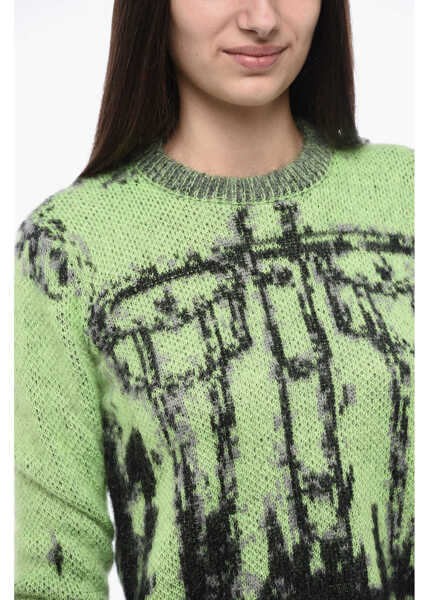 Pulovere casual Diesel Inlay M-Symi Pullover With Trompe Loeil Green Femei (BM 15305872) 3