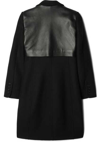 Paltoane Off-White Wool Blended Flared Coat With Leather Belt Black Femei (BM 15306007) 2