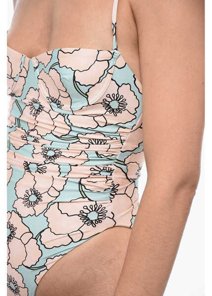 Costume de baie intregi AGUA BY AGUA BENDITA Gathered Rabano One-Piece Swimsuit Light Blue Femei (BM 15306064) 3