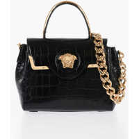 Genti de mana Leather Croco-Effect La Medusa Bag With Metallic Application Femei