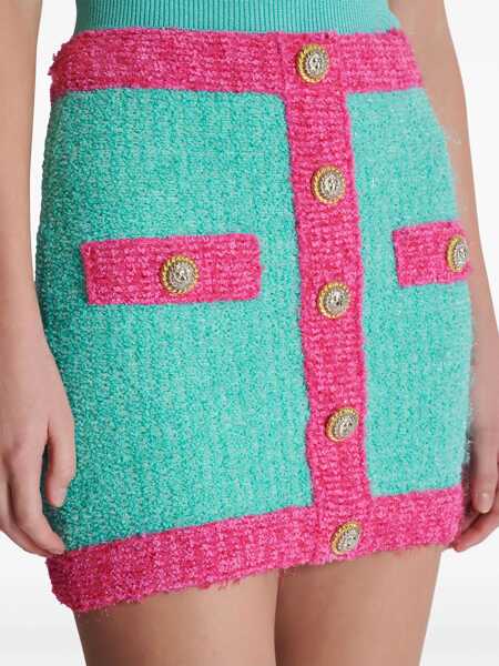 Fuste Balmain Balmain Leone Button Two-Tone Skirt MULTICOLOR Femei (BM 15309739) 5