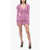 ROTATE Birger Christensen Jacquard Mini Dress With V-Neckline Pink