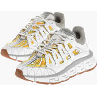 Sneakers Leather And Fabric Trigreca Sneakers With Baroque Motif Femei