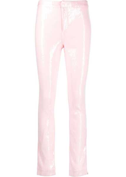 Pantaloni office ROTATE Birger Christensen Sequined Bootcut Pants With Ankle Zip Pink Femei (BM 15314569) 1