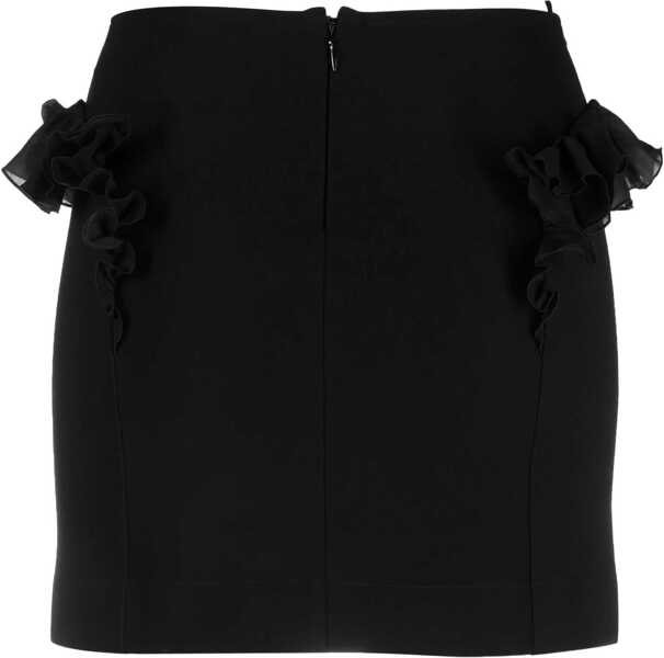 Fuste scurte NENSI DOJAKA Solid Color Mini Skirt With Ruffles Black Femei (BM 15314572) 2