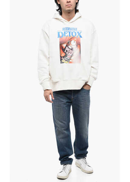 Bluze de trening Diesel Hoodie S-Macsout Sweatshirt With Print White Barbati (BM 15314617) 4