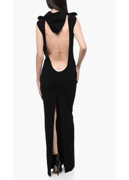 Rochii lungi MONOT Hooded Bare Back Sheath Dress With Back Split Black Femei (BM 15314836) 2