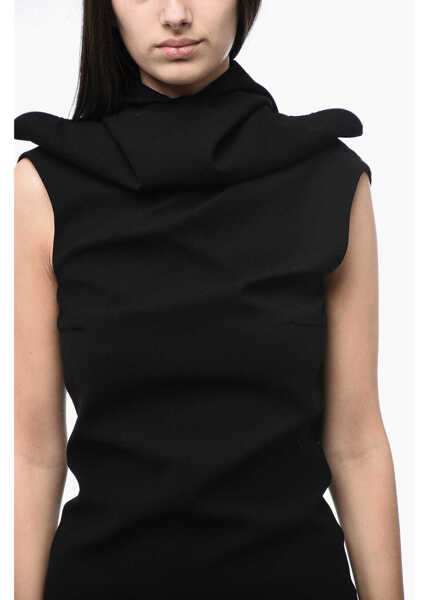 Rochii lungi MONOT Hooded Bare Back Sheath Dress With Back Split Black Femei (BM 15314836) 4