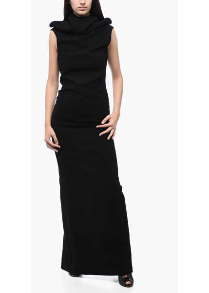 Rochii lungi MONOT Hooded Bare Back Sheath Dress With Back Split Black Femei (BM 15314836) 1
