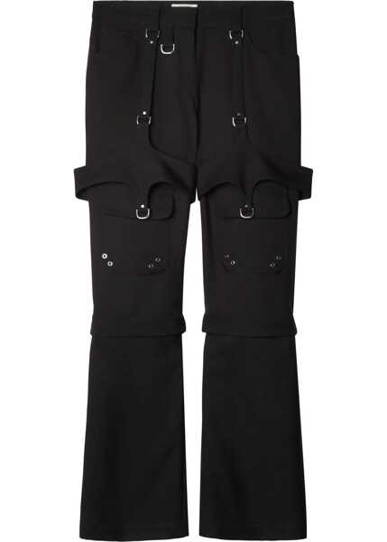 Pantaloni casual Off-White Wool Blended Cargo Pants With Buckle Detailing Black Femei (BM 15314842) 1