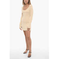Rochii scurte Long Sleeve Ribbed Holistic Dress Femei