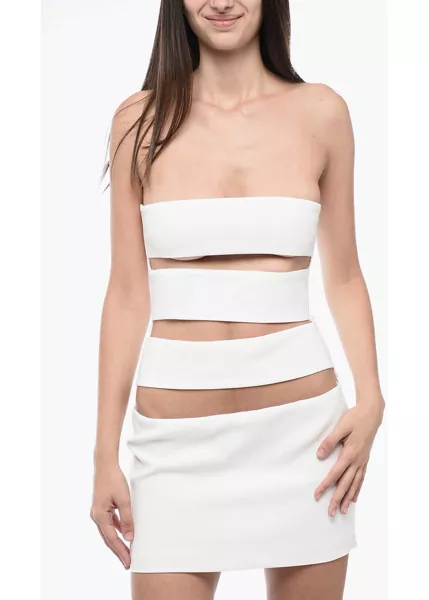 Rochii scurte MONOT Off-Shoulder Sheath Dress With Cut-Out Design White Femei (BM 15315229) 4