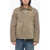 Off-White Logoed Shearling Jacket Brown