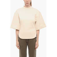 Bluze de trening Short Sleeve Crew-Neck Sweatshirt With Open Back Femei