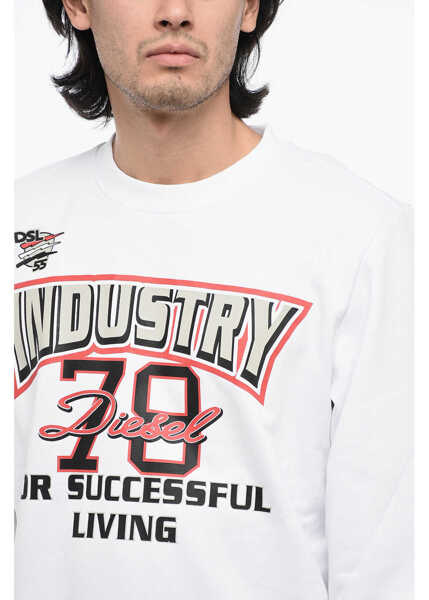 Bluze de trening Diesel Printed S-Ginn-K36 Crewneck Sweatshirt White Barbati (BM 15315541) 3