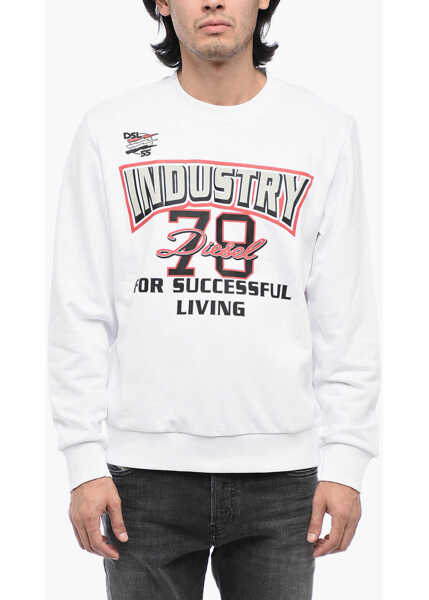 Bluze de trening Diesel Printed S-Ginn-K36 Crewneck Sweatshirt White Barbati (BM 15315541) 1