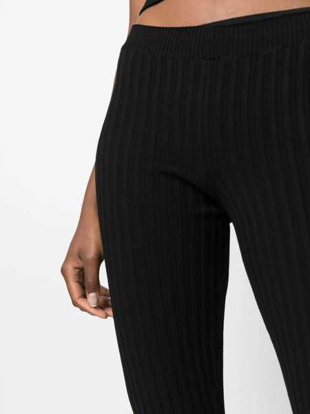 Pantaloni office ANDREADAMO Ribbed Boot-Cut Pants Black Femei (BM 15315721) 5