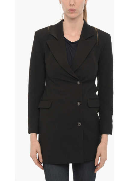 Sacouri AllSaints Double Breasted Erykah Blazer With Flap Pockets And Jewels B Black Femei (BM 15315754) 1