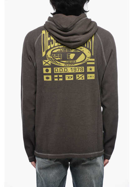 Bluze de trening Diesel T-Crone-Ls Hoodie Sweatshirt With Washed Effect Brown Barbati (BM 15315805) 2