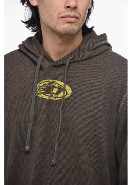 Bluze de trening Diesel T-Crone-Ls Hoodie Sweatshirt With Washed Effect Brown Barbati (BM 15315805) 3