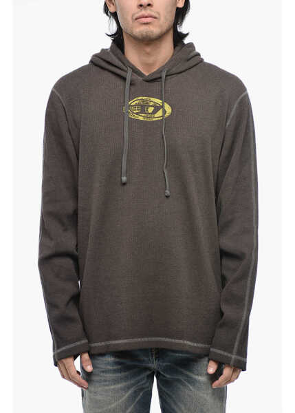 Bluze de trening Diesel T-Crone-Ls Hoodie Sweatshirt With Washed Effect Brown Barbati (BM 15315805) 1