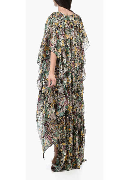 Rochii lungi La DoubleJ Silk And Lurex Kaftan With Floreal Pattern Multicolor Femei (BM 15316348) 2