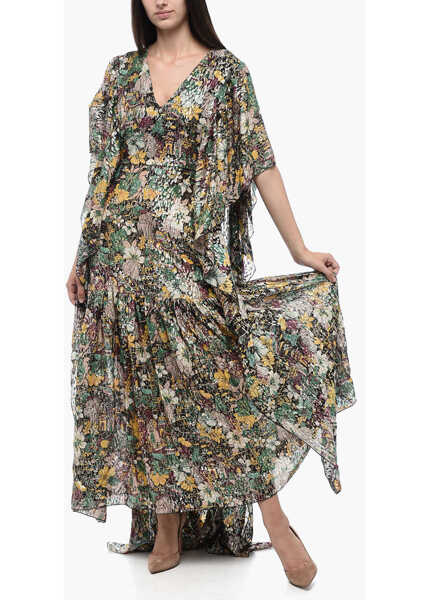 Rochii lungi La DoubleJ Silk And Lurex Kaftan With Floreal Pattern Multicolor Femei (BM 15316348) 1